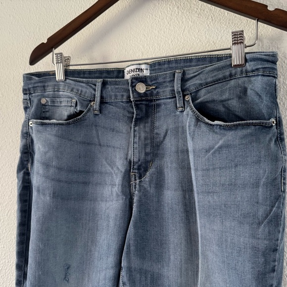 Levi’s Mid Rise Skinny Jeans Distressed Denizen Crop Short Sz 14 Light/med Wash - Picture 6 of 13